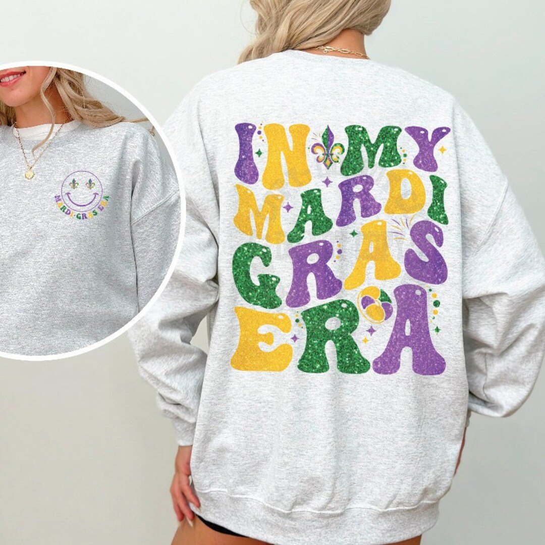 Mardi Gras Faux Glitter DTF Transfers, Custom Transfer, Ready for Press ...