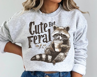 Cute but Feral Funny Raccoon DTF Transfers, Custom DTF Transfer, Sublimation Transfers, DTF Transfers, Ready To Press, #5315