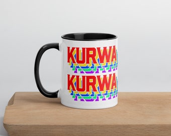 Kurwa Coffee Mug, Polish Language Swearing Sentence Enhancer