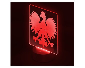 Polish Eagle Rectangle Acrylic LED Sign