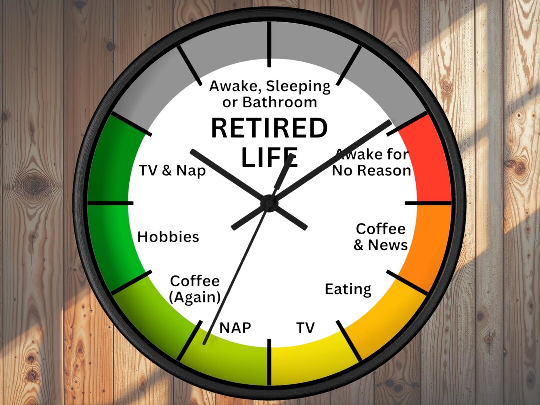 Retired Life Schedule Wall Clock | Colorful Daily Routine Clock - Etsy ...