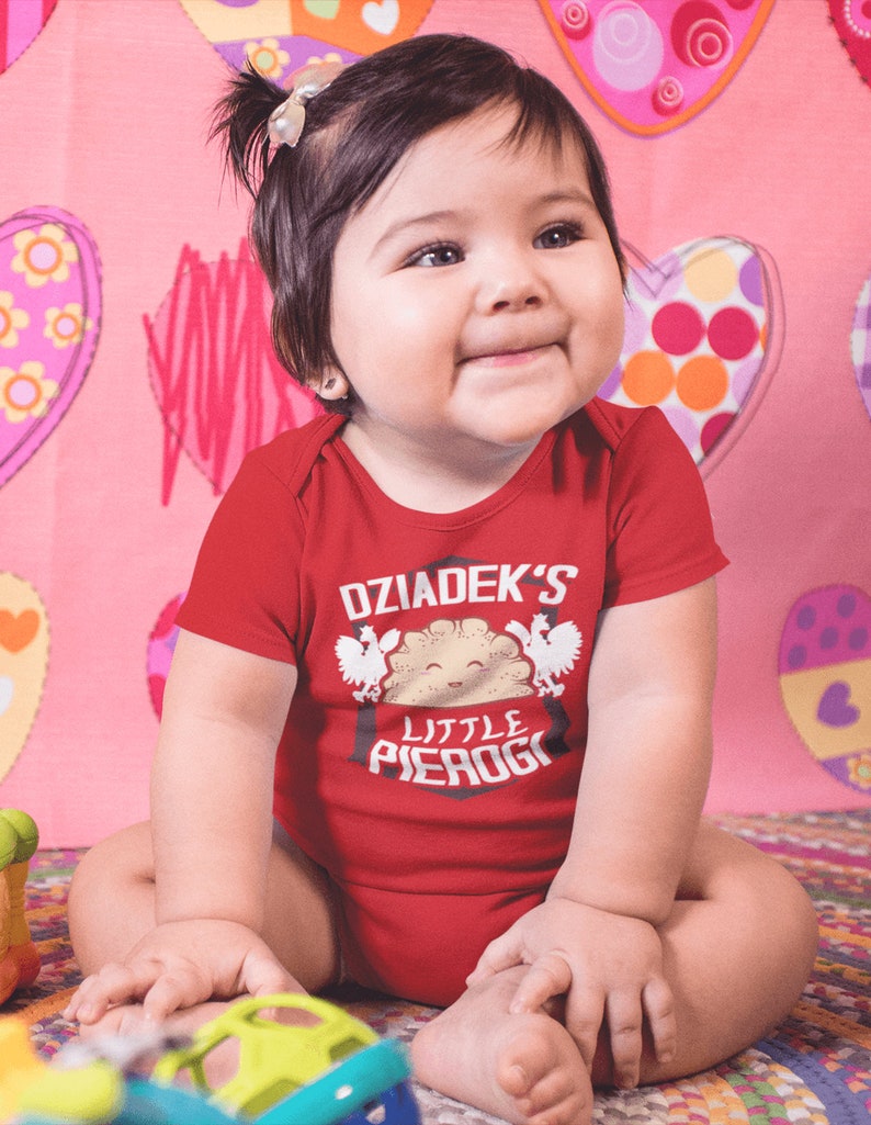 Dziadek\u2019s Little Pierogi Baby Bodysuit Funny Baby Clothes Polish Pride Baby Shower Gift