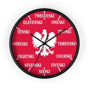 SKI Polish Surname Funny Kitchen Mancave Wall Clock