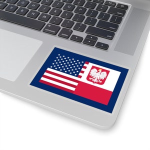 Polish American Flag Die-Cut Sticker