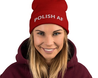 Polish AF Embroidered Winter Beanie Hat