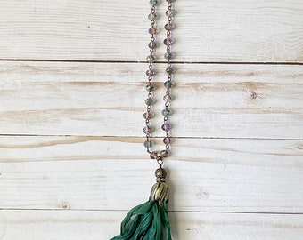 Boho Sari Silk Tassel Necklace