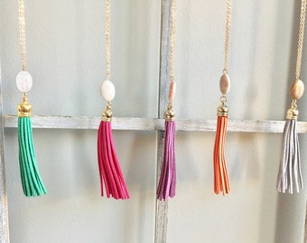 Pebble Tassel Necklace