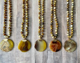 Agate Slice Natural Stone Necklace