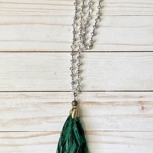 Boho Sari Silk Tassel Necklace