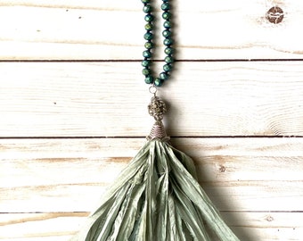 Boho Silk Tassel Necklace