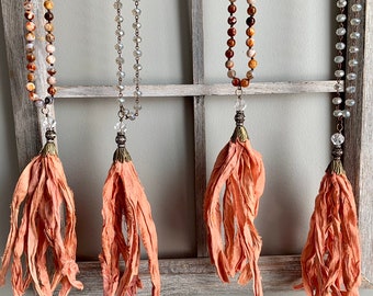 Boho Silk Tassel Necklace