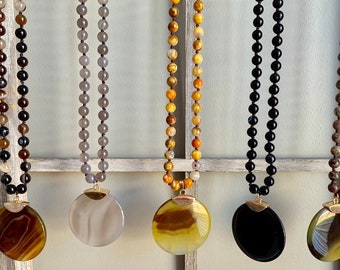 Agate Slice Natural Stone Necklace
