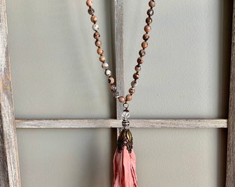 Bohemian Silk Sari Tassel Necklace