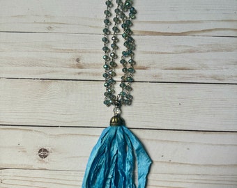 2024 Bohemian Silk Sari Tassel Necklace