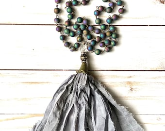 Boho Silk Tassel Necklace