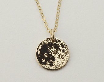 Moon Pendant Necklace, Luna Necklace, Lunar Pendant | 14k Gold Fill, Sterling Silver, Rose Gold