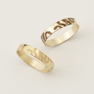 Snake Band Ring, Snake Stacking Ring, Snake Wedding Band, Snakes Band, 3.5mm Band Ring | 14k Gold Fill, Sterling Silver
