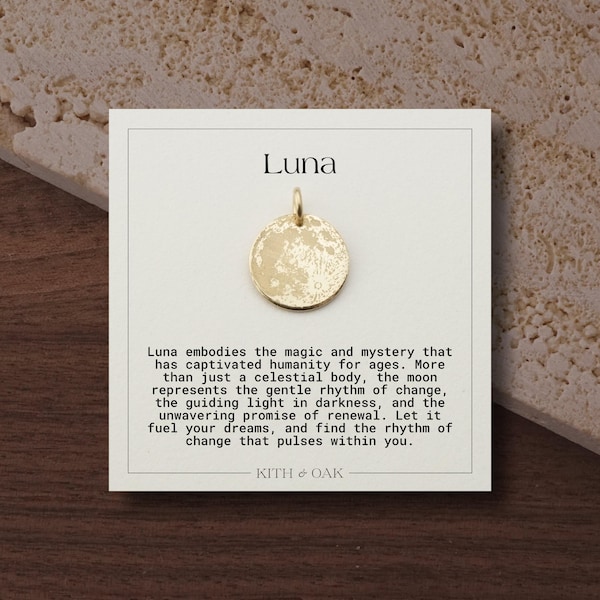 Moon Charm, Celestial Charm, Luna Pendant | 14k Gold Fill, Sterling Silver, Rose Gold Fill