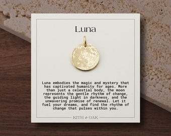 Dije de luna, dije celestial, colgante de luna / Relleno de oro de 14 k, plata de ley, relleno de oro rosa