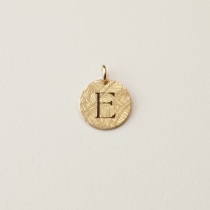 Tropical Initial Charm, Personalized Initial Charm Disc | 14k Gold Fill, Sterling Silver, Rose Gold Fill