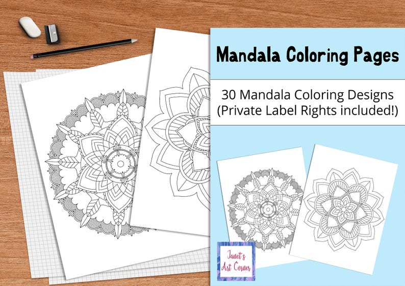 Mandala Coloring Pages With Private Label Rights Plr Etsy - image 0