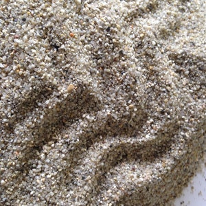 Silver Quartz River Sand - coarse, mesh #16 - Beautiful grey color, all natural, dust free sand for fish tanks, terrariums, mini gardens