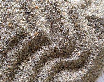 Silver Quartz River Sand - coarse, mesh #16 - Beautiful grey color, all natural, dust free sand for fish tanks, terrariums, mini gardens