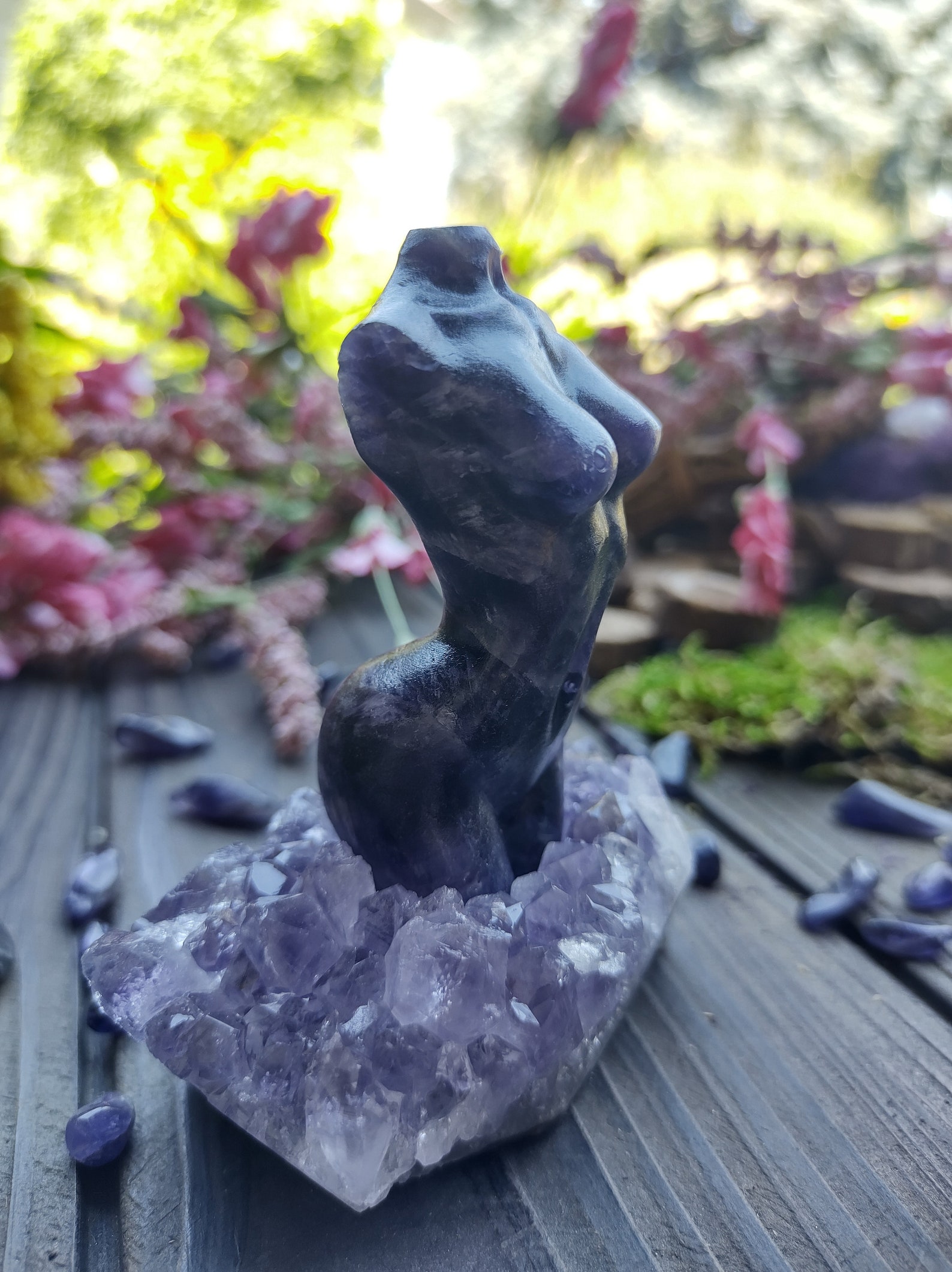 Small Amethyst Naked Woman Goddess Body with Amethyst Cluster | Etsy