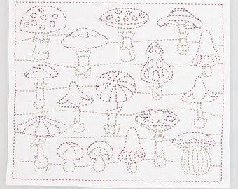 sakura kaleidoscope stitch on the preprinted line white cotton sashiko