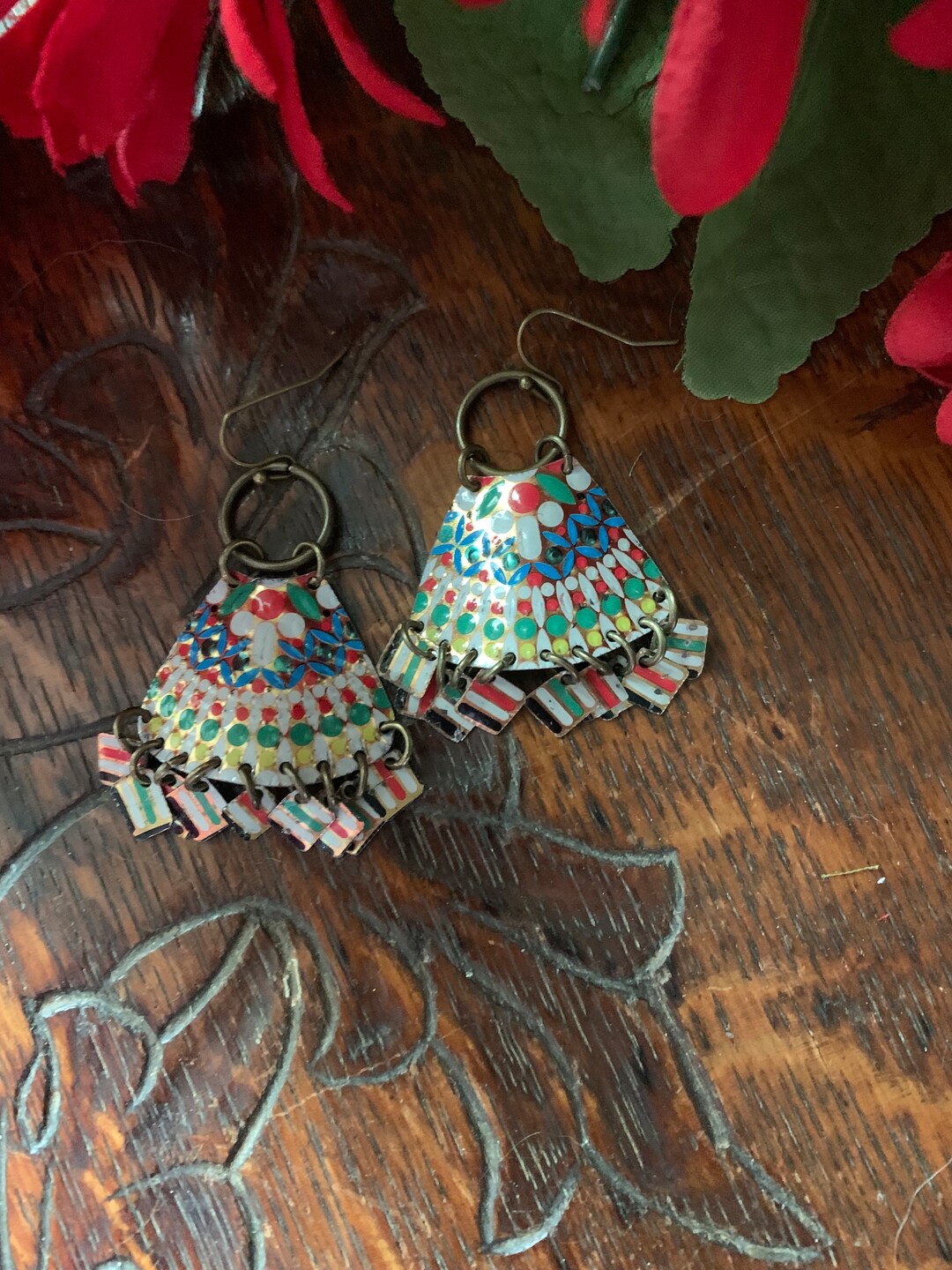 Tin Jewelry Vintage Tin Jewelry Vintage Tin Earrings Tin Earrings Boho
