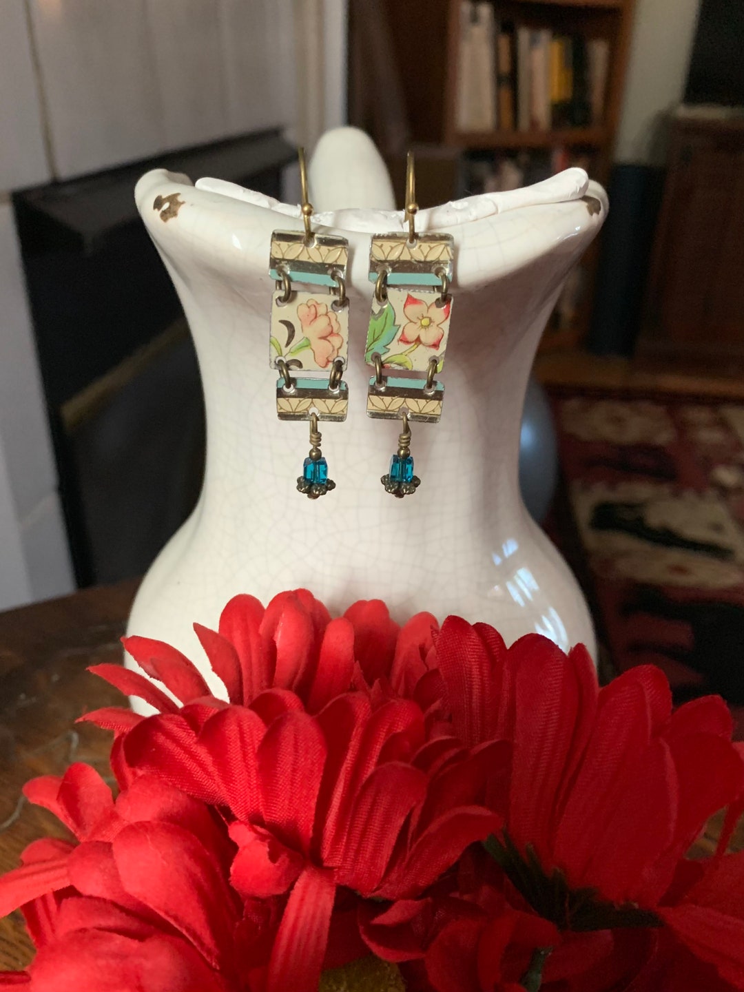 Tin Jewelry Vintage Tin Jewelry Vintage Tin Earrings Tin Earrings Boho