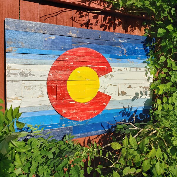 Wood Colorado Flag Etsy