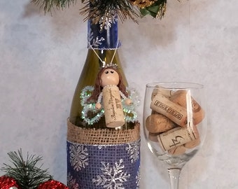 Angel woman cork ornament, angel, angel ornament, wine cork ornament, wine cork, christmas ornaments, christmas, wine bottle ornament, cork