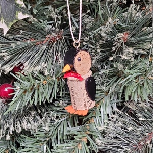 Penguin ornament, penguin Christmas ornament, penguin gift, penguin christmas, cork ornament, wine lover gift, wine cork ornaments, cork