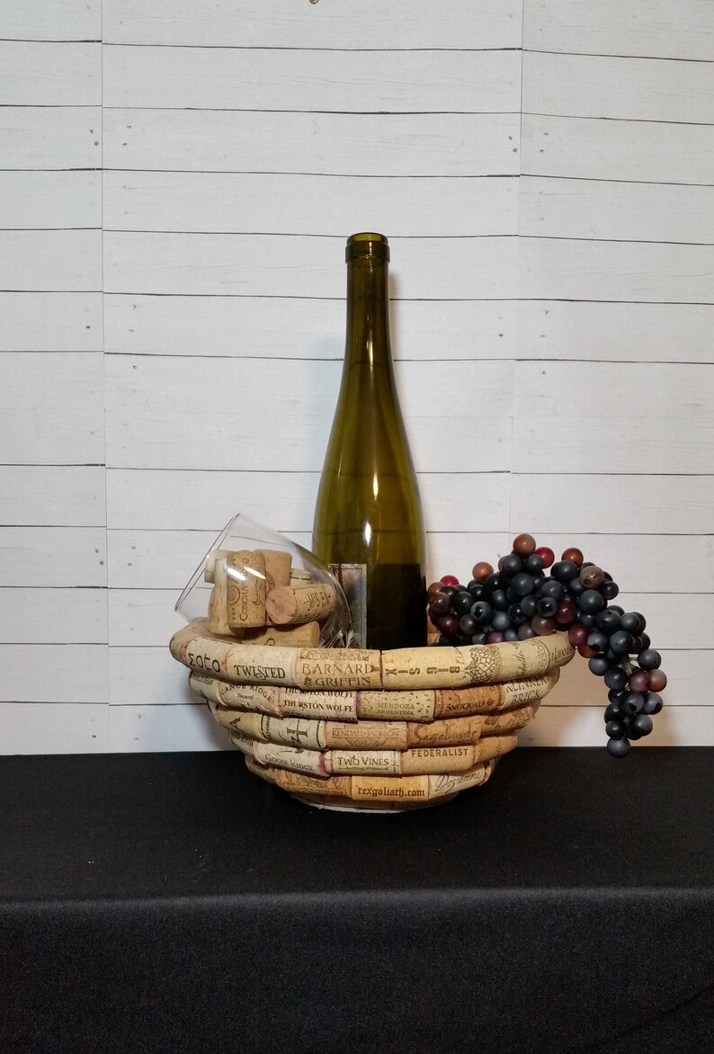 Wine Cork Bowl Cork Bowl Decorative Bowl Fruit Bowl Cork Etsy