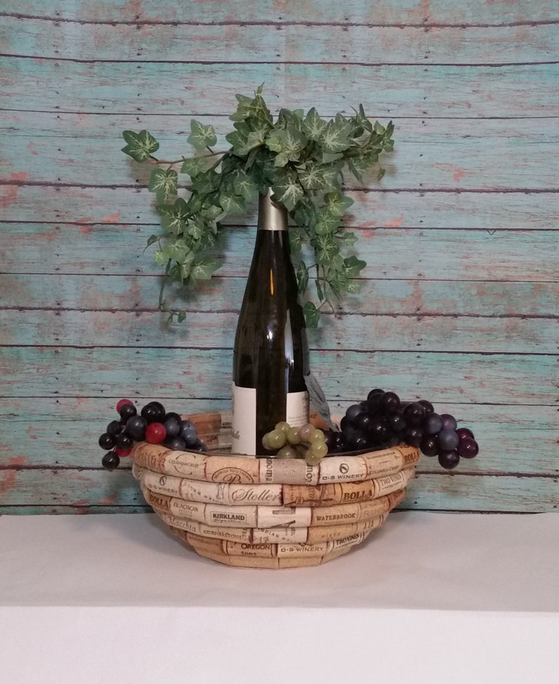 Wine Cork Bowl Cork Bowl Decorative Bowl Fruit Bowl Large Etsy