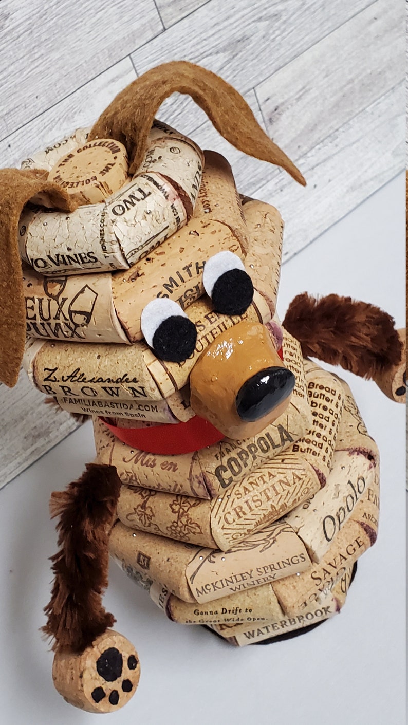 Wine cork dog, dog figure, cork dog, cork gifts, wine lover gift, cork, dog lover gift, dog, dog mom gift, wine cork decor, dog decor image 4