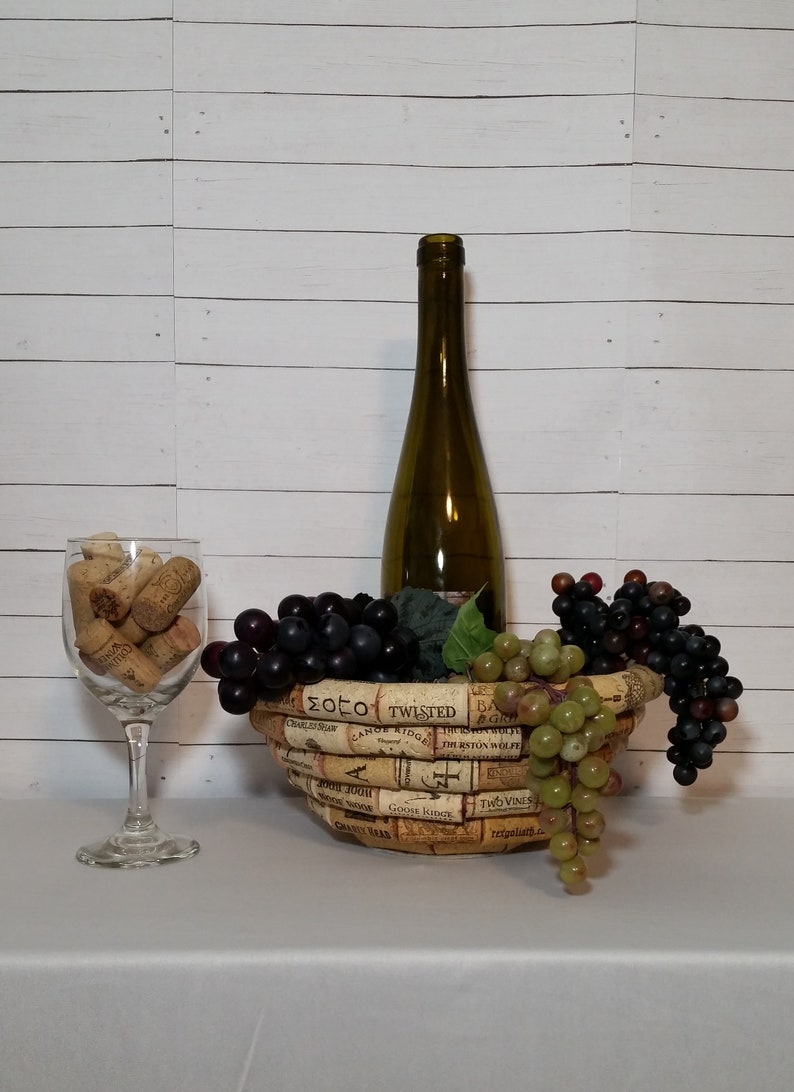 Wine Cork Bowl Cork Bowl Decorative Bowl Fruit Bowl Cork Etsy