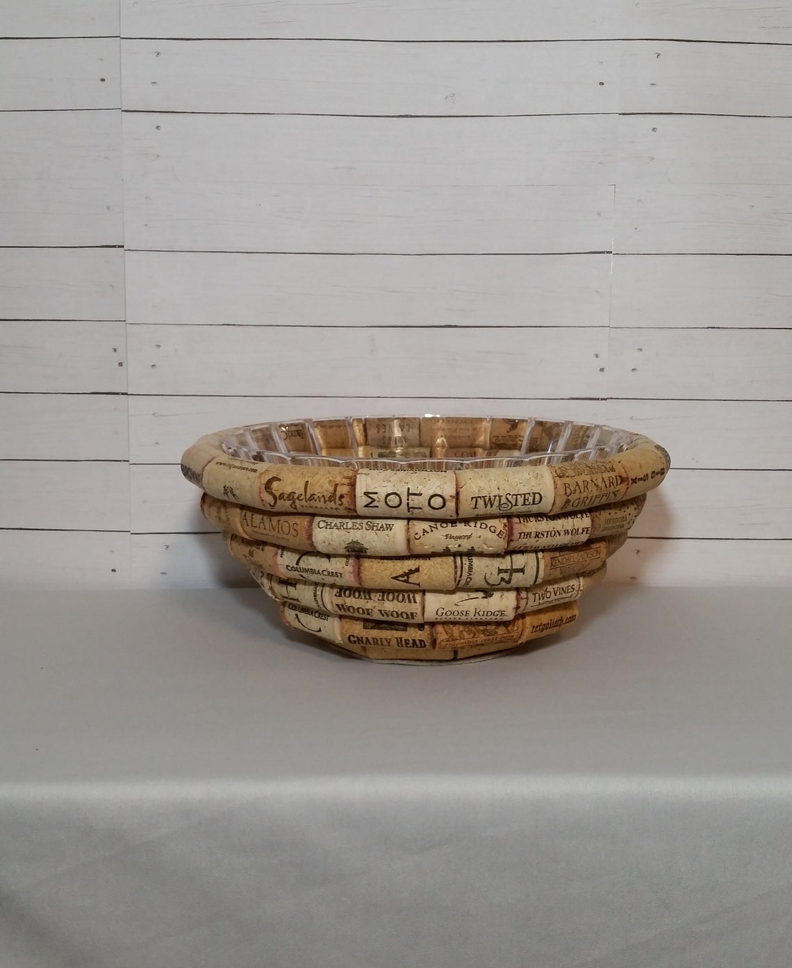 Wine Cork Bowl Cork Bowl Decorative Bowl Fruit Bowl Cork Etsy