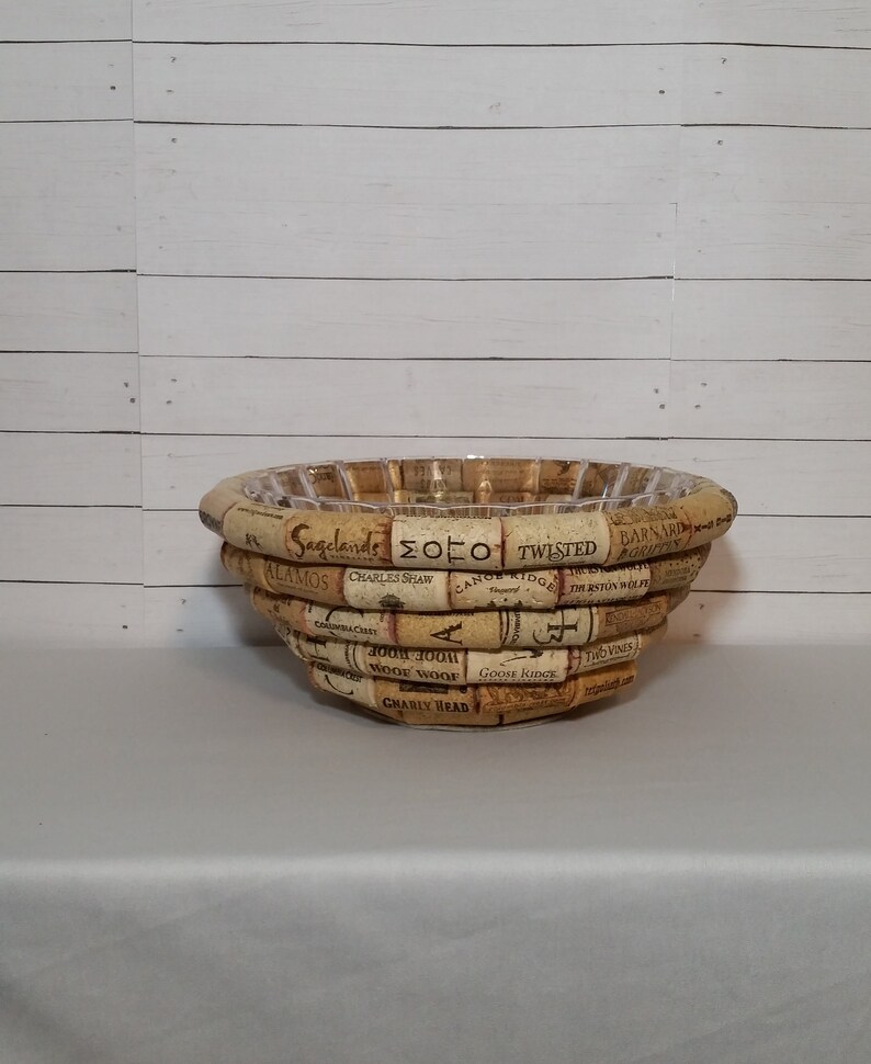 Wine Cork Bowl Cork Bowl Decorative Bowl Fruit Bowl Cork Etsy