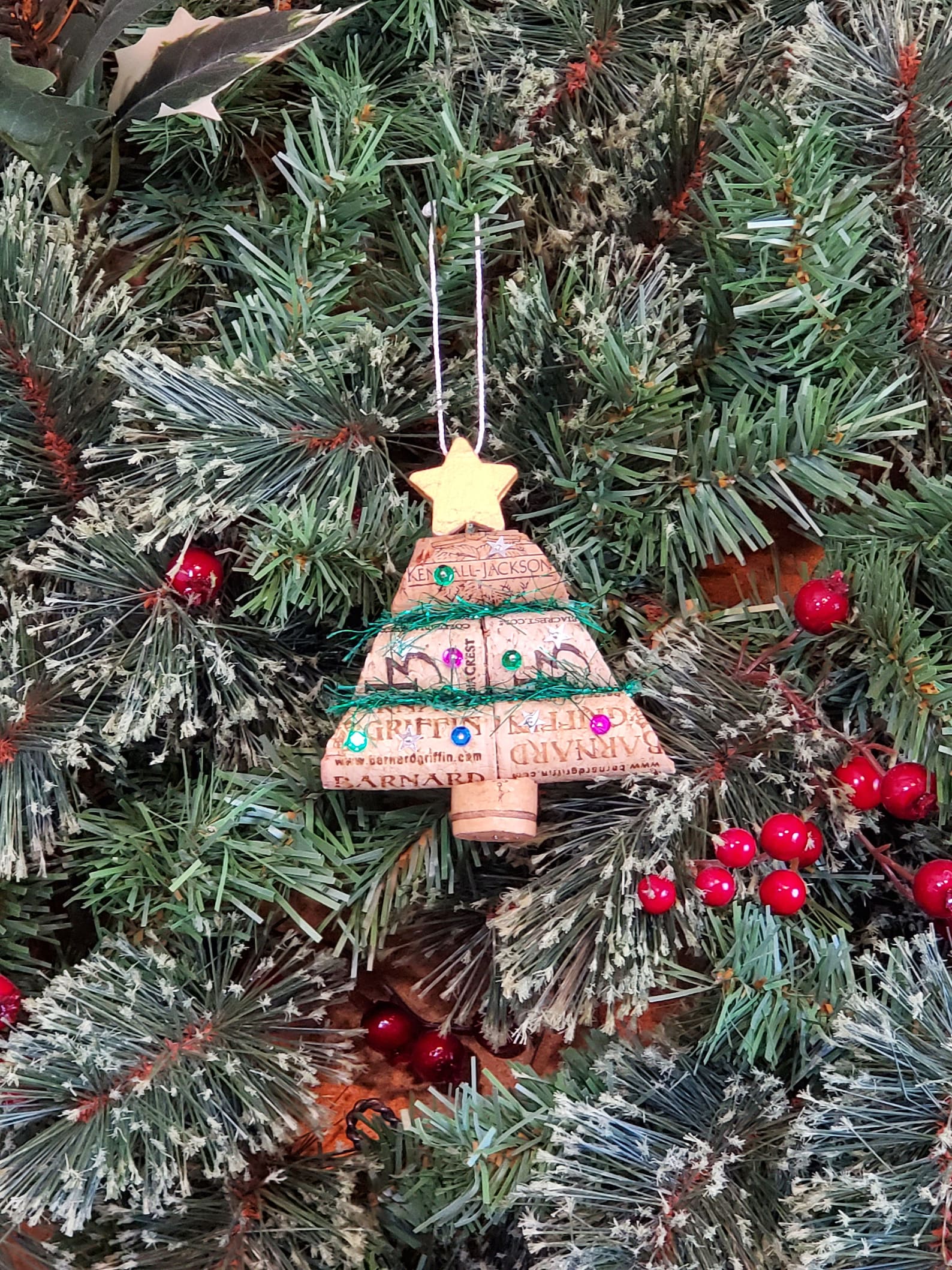 Tree Cork Ornament Tree Ornament Cork Ornament Christmas Etsy