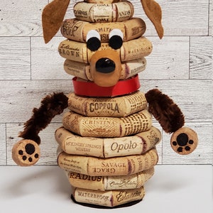 Wine cork dog, dog figure, cork dog, cork gifts, wine lover gift, cork, dog lover gift, dog, dog mom gift, wine cork decor, dog decor image 2