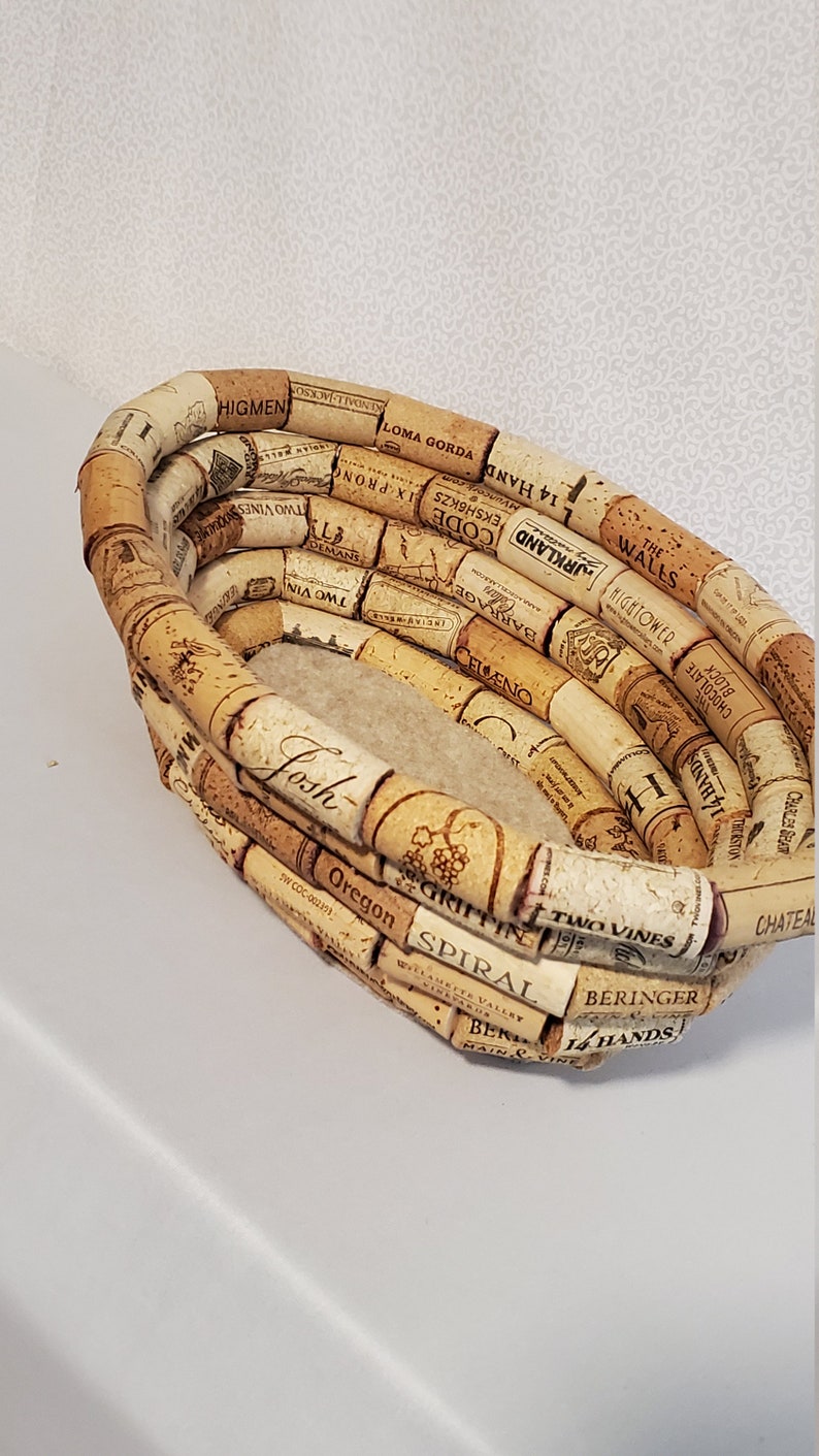 Oval bowl wine cork bowl cork bowl fruit bowl wine room Etsy
