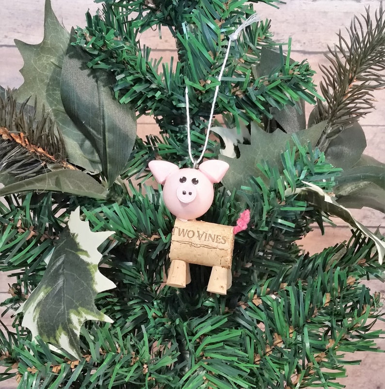 Pig ornament pig gifts pig christmas ornament wine cork Etsy