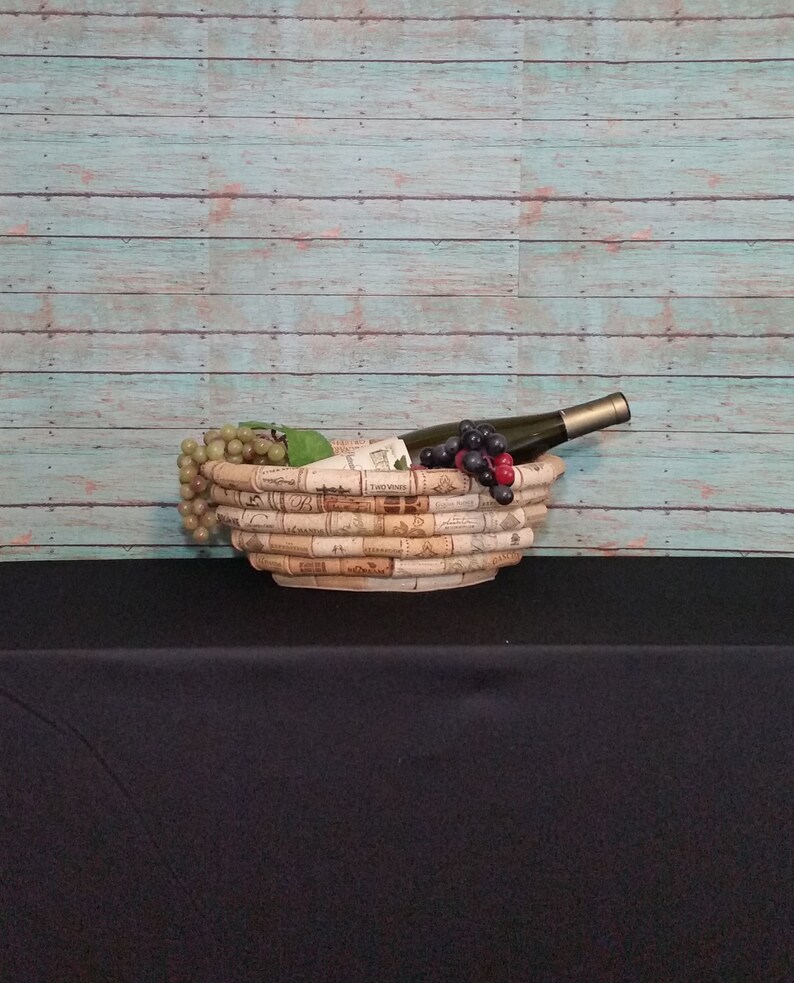 Oval bowl wine cork bowl cork bowl fruit bowl wine room Etsy