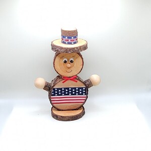 4th of July guy wood round, wood decor, 4th of july boy, fourth of july, 4th of july, wood slices, wood round, 4th of july decor, wood art