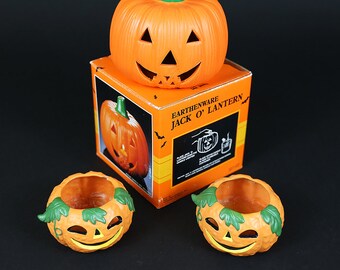 Vintage Votive Candle Jack O'Lanterns Mixed Set