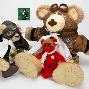 Teddy Bear Aviators, The Plush Squad, Lot of 3