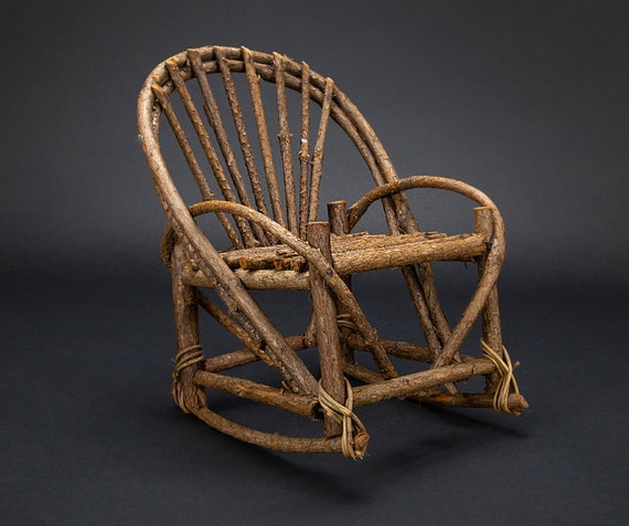 Miniature Bent Twig Folk Art Rocking Chair Fairy Furniture Etsy