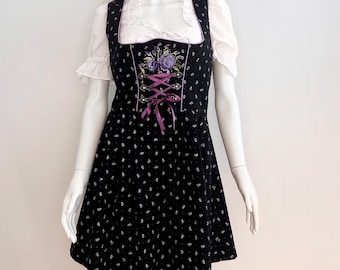 Short Sleevless Dirndl Dress, Trachten Austrian Dress, Alpen Bavarian Dress, Traditional Oktoberfest Dress, German Tyrolean Folk Dress